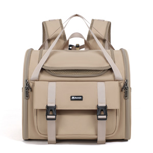 Pauljet Cat Carrier Expandable <b>Backpack</b> <b>Large</b> Capacity Breathable Pet Travel Bag For Cats 25cm Khaki - Product Image 2