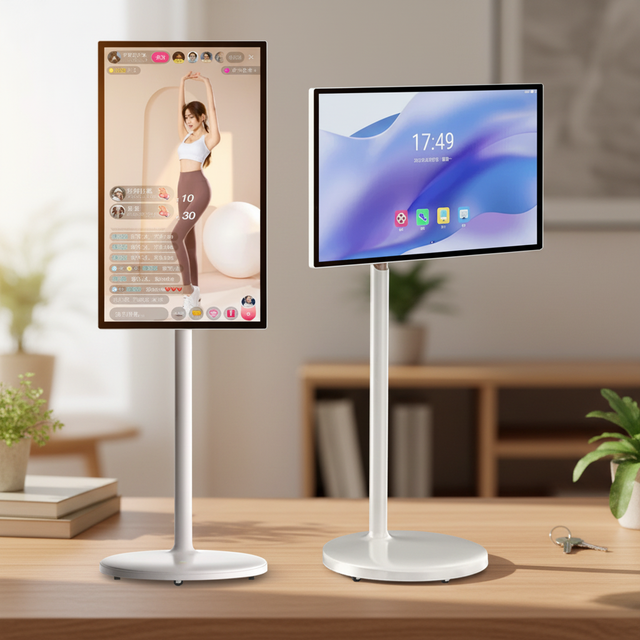 24 Inch TV Standing Indoor LCD Wireless Display Smart Capacitive Touch Rechargeable Rotatable Moveable Android Monitor Smart Tv