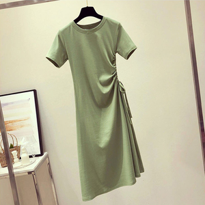 Nuovi Arrivi Moda Estiva <span class=keywords><strong>Abbigliamento</strong></span> Casual per Adulti Tinta Unita con Coulisse <span class=keywords><strong>Abbigliamento</strong></span> Femminile all'Ingrosso Eleganti Abiti T-Shirt da <span class=keywords><strong>Donna</strong></span> - Product Image 5