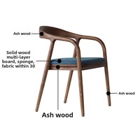 Chaise de salle à manger nordique en bois massif avec rembourrage doux, fauteuil moderne pour la maison, salles à manger, hôtels, gîtes, salon, chambre, bureau