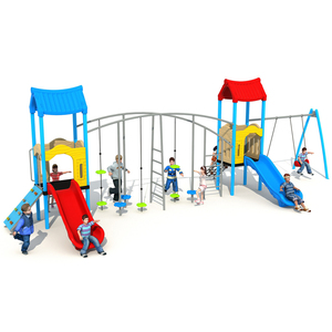 Tùy chỉnh thép kim loại đu leo Net phiêu lưu trượt cho gia đình công viên thể thao công cộng-Vườn loạt thiết bị sân chơi - Product Image 1