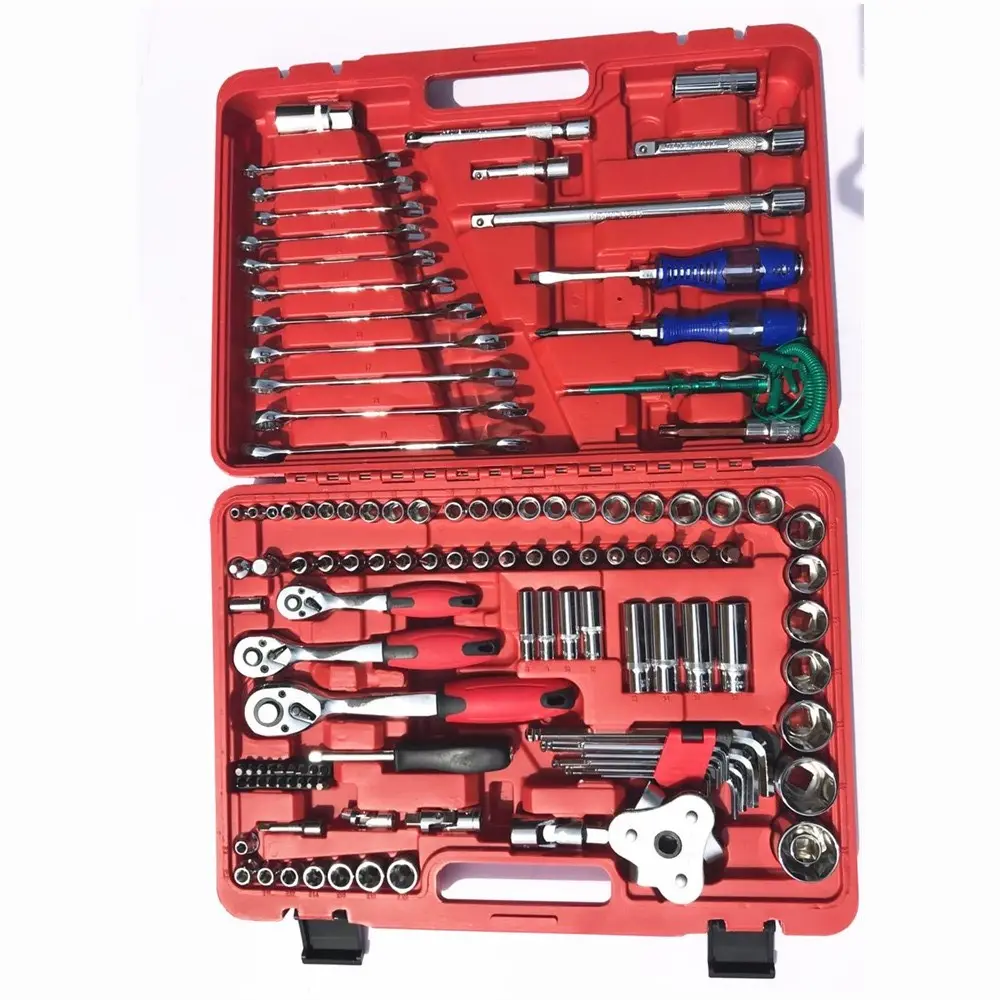 Professional 121 pcs tool sets Wrench Socket Ratchet Nuts Bits Auto Tools