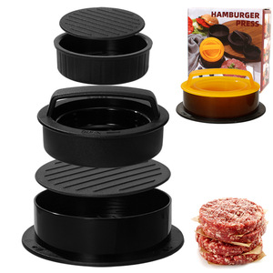 Kit de presse à hamburgers 3 en 1 antiadhésif pour hamburgers et sliders faits <span class=keywords><strong>maison</strong></span>, moules à galettes, presse à hamburgers végétariens - Product Image 1