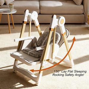 Silla Mecedora Portátil Multifuncional 2 en 1 Moderna y Segura para Bebés, Silla Plegable Ligera de Plástico, Silla de Comer para Niños - Product Image 3
