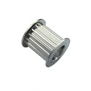 High Precision CNC Machining Aluminum Alloy Timing Belt <b>Pulley</b> Bright Silver Anodized Industrial Drive <b>Wheel</b> - Product Image 2