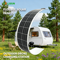 Panneau solaire flexible Foldsun 20W ultra-fin pour surfaces courbes de véhicules spéciaux, taille personnalisable