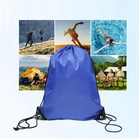 Sac à dos à cordon en polyester imperméable avec logo personnalisé, vente en gros, réutilisable, grande capacité, pour le sport, l'école, la gym, les voyages