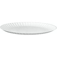 Assiettes en papier jetables de couleur unie blanche personnalisées, 100 pièces, ensemble de vaisselle ronde de qualité supérieure pour les fêtes d'anniversaire, fabriquées à partir de pulpe