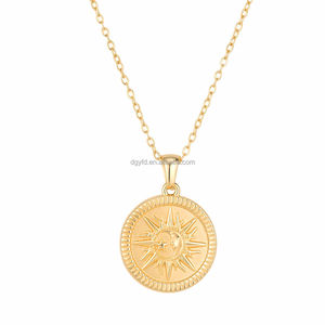 Collares con Colgante de Moneda Celestial de Acero Inoxidable, Estilo Vintage, Medallón Redondo en Relieve, Amuleto de Astrología, Sol, <span class=keywords><strong>Luna</strong></span> y Estrella, Joyería - Product Image 4
