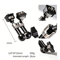 Bras articulé Arri Locomotive Magic Arm 7 pouces (18 cm) en métal à friction, avec vis 1/4, support de moniteur réglable à 360° pour caméra et éclairage LED