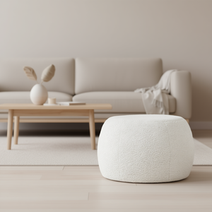 Pouf ottoman amovible DB Jaxx Ellis en fausse fourrure de mouton, design moderne, tabouret d'intérieur, meuble de salon - Product Image 2