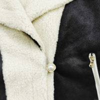 Femmes 100% laine vêtements décontractés Bomber veste manteau d'hiver chaud fourrure doublure bouton décoration dames court loisirs Streetwear