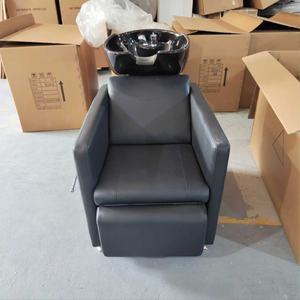 Muebles de Salón, Cama de Champú Dorada, Moderna, Cama de Champú Marrón, Silla de Champú Eléctrica con Masaje - Product Image 5