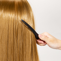Wanmei Vente en gros de pinces à cheveux en carbone noir pour la coiffure, 6 pièces/ensemble, pinces à cheveux noires pour le coiffage