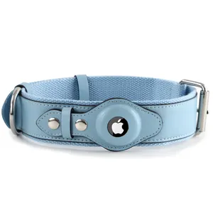 Collier pour animaux de compagnie réglable à la main de haute qualité collier de chien Air Tag avec suivi GPS collier de chien en cuir