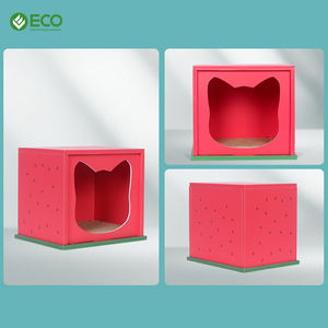 Eco Custom Cartoon Fashion Vierkant Dubbellaags Kattenbed Grot Kat Huis Cat Scratcher Kartonnen Pad Krabmat Met Kattenkruid - Product Image 6