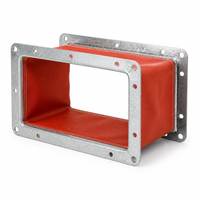 Raccord souple en toile pour ventilateur de conduit, sur mesure, résistant aux hautes températures, antichoc, avec plaque d'angle en fer et bride, ignifuge