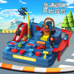 Christmas Adventure Car Track Set With Light Music <b>Slide</b> For Kids 3-6 Educational Toy - Product Image 4