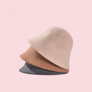 Wholesale Costume Bucket Hat Fashion Round Woollen <strong>Cap</strong> <strong>Winter</strong> Keep Warm Wool Hat Casual Bucket Hats - Product Image 4