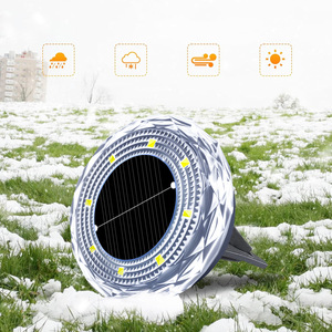 Lampe solaire LED extérieure étanche IP65, lumière blanche chaude rechargeable, capteur de lumière, 10-12 heures d'utilisation nocturne pour jardin, allée - Product Image 5