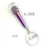 Llavero de micrófono creativo, mini micrófono de simulación, recuerdo para actor, regalo grabado para programa o actuación, llavero de regalo