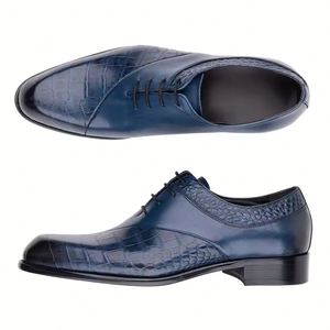 Men's Luxury Thick-Soled Genuine Leather Elevator <b>Shoes</b> Trendy English-Style Carved Shiny Lace-Up Design - Product Image 4