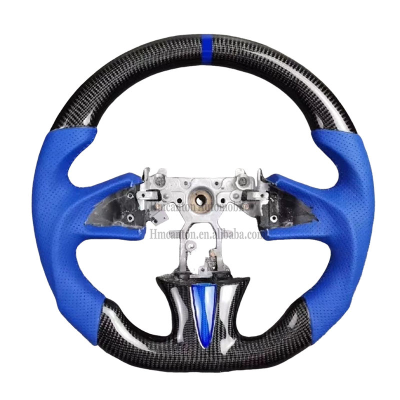 Fibre de carbone + cuir + bande piquante bleue