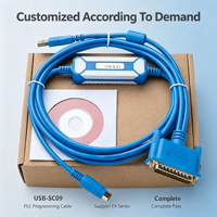 Cable de Descarga de Datos DC Custom USB-SC09+ para PLC Mitsubishi Serie FX, Arnés de Cableado para Comunicación y Programación de Automatización Industrial