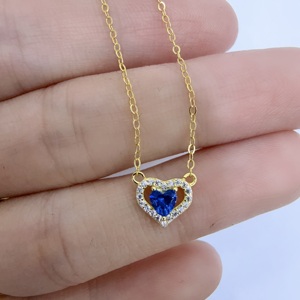 Collana in Argento Sterling 925 con Cuore Viola e Cristallo, Gioiello Regolabile di Lusso per Donne, Placcato Oro con Zirconi, Economico e Portafortuna per Bambini - Product Image 6