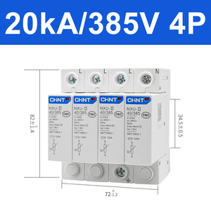 NXU 4P 100KA 385V อุปกรณ์ป้องกันไฟกระชาก ป้องกันไฟเกิน สำหรับใช้ในบ้าน 220v โมดูลป้องกันไฟกระชาก - Product Image 1