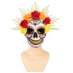 Nouveau jour mexicain des morts fleur diable Halloween masque fête vacances fournitures mascarade habiller Cosplay squelette masque - Product Image 5