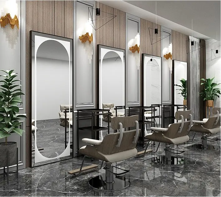 Espejos de salón de barbería de salón de belleza de lujo moderno a la venta