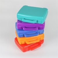 Boîte de rangement en plastique PP transparente et colorée pour la maternelle, boîte à jouets, trousse à crayons, boîte à crayons de couleur, organisateur de table 20x13.5x5cm