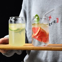 Tasse à café et à thé en verre transparent de 500 ml, fabriquée à la main, écologique, en borosilicate nordique, avec logo personnalisé