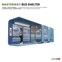 Abri de bus modulaire personnalisé avec salle d'attente climatisée, boîte lumineuse publicitaire et banc passagers