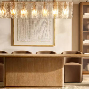 67" Large Rectangular Clear Glass Chandelier For Extra Long Dining Room Tables Luxury Italian High Quality Designer Chandelier - Product Image 4