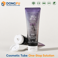 Tube souple en plastique ABL vide personnalisé de 100 ml, noir dégradé, avec bouchon à clapet blanc, pour lotion de soin de la peau