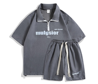 Ensemble de sport Penpace Garment d'été, short à demi-zip et manches courtes, streetwear imprimé pour jeunes, tenue de travail pour couple, deux pièces 100% nylon