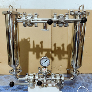 Chất lượng cao Duplex Giỏ thép không gỉ tàu áp lực vệ sinh đôi lọc nhà ở túi Bộ lọc với van - Product Image 3