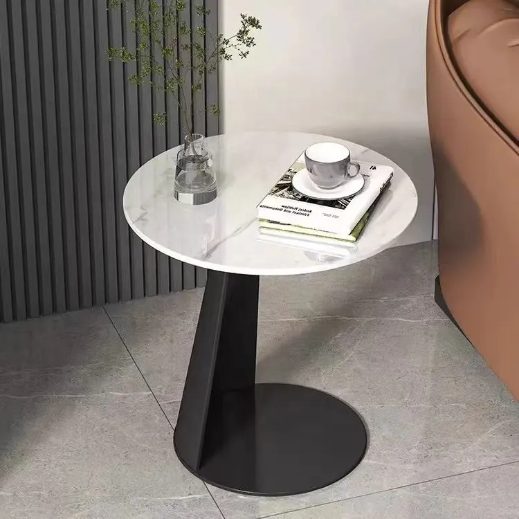 OME muebles mesa de centro redonda de acero inoxidable pequeño juego lateral mesa de centro mesas auxiliares