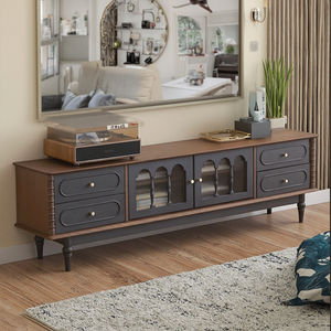 Meuble TV en bois massif rétro britannique Tuochen, salon d'appartement, meuble de rangement audiovisuel sur pied pour la famille - Product Image 6