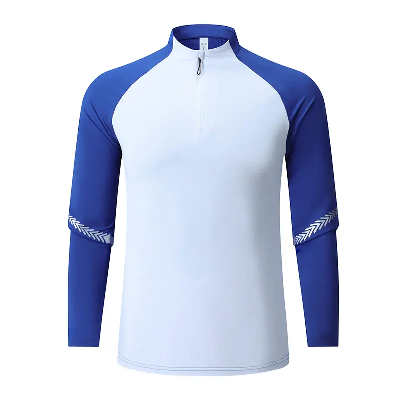 Özel açık hızlı kuru gömlek spor 1/4 çeyrek zip üst spor tişörtleri erkekler için golf tişörtü spor uzun kollu