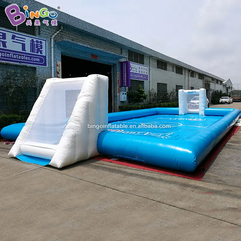 Giá Khuyến Mãi 14X7 Giant PVC Bóng Đá Trò Chơi Inflatable Football Field Đối Với Trung Tâm Thể Thao
