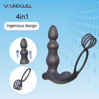 Contrôleur APP, 2 anneaux, rechargeable par USB, 10 vitesses, télécommande, jouets pour le point G, masseur anal vibrant pour la prostate, jouets sexuels