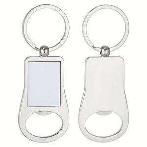 Porte-clés ouvre-bouteille en métal personnalisé avec impression par sublimation - Porte-clés promotionnel avec logo gravé au laser - Product Image 4
