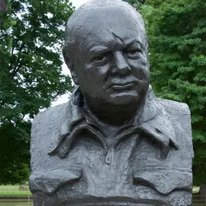 Buste de la tête de winston classique en bronze moulé à la main, décoration de la maison, 50g - Product Image 1