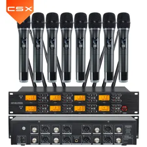 CSX 저렴한 도매업자 UHF 전문 무선 마이크 시스템 8 채널 슈어 PA 시스템 용 UHF 무선 마이크 시스템