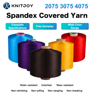 Venta Directa de Fábrica, Hilo de Poliéster Teñido 2075 3075 4075 con Núcleo Recubierto de Aire y Spandex ACY para la Fabricación de Calcetines - Product Image 3