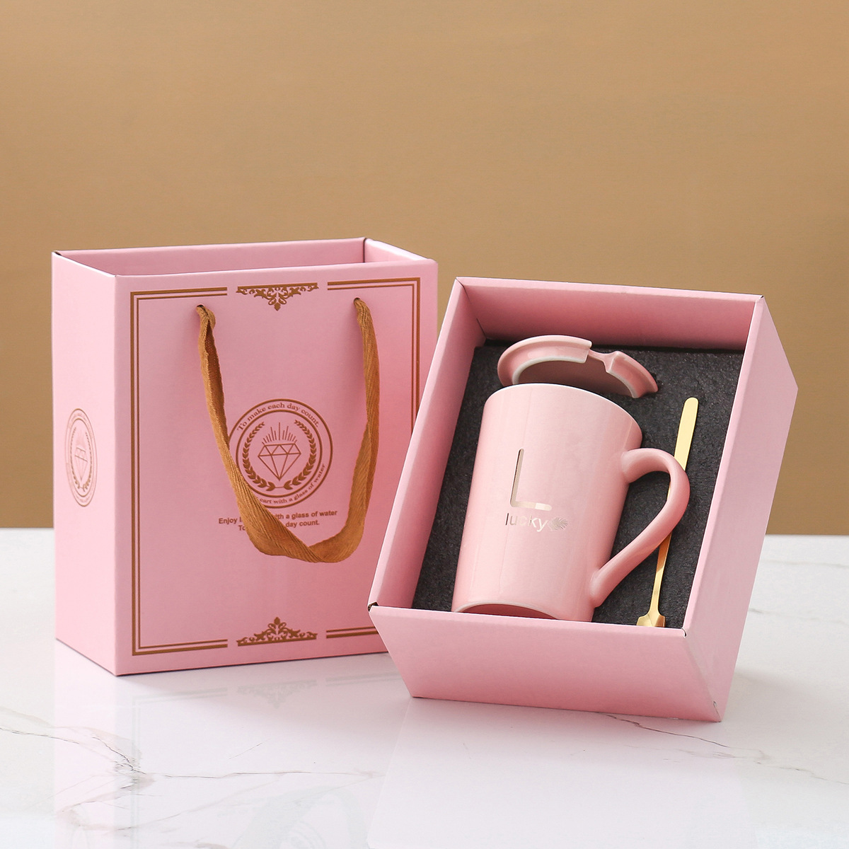 Pink--long mug