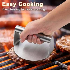 Juego de Utensilios <span class=keywords><strong>para</strong></span> Barbacoa de Acero Inoxidable, Prensa <span class=keywords><strong>para</strong></span> <span class=keywords><strong>Hamburguesas</strong></span> de Metal de 2 mm <span class=keywords><strong>para</strong></span> Exteriores, Campamentos, Fiestas, Prensa <span class=keywords><strong>para</strong></span> <span class=keywords><strong>Hamburguesas</strong></span> de Carne - Product Image 4